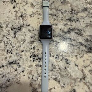 Smartwatch with Silver Case and Gray Band